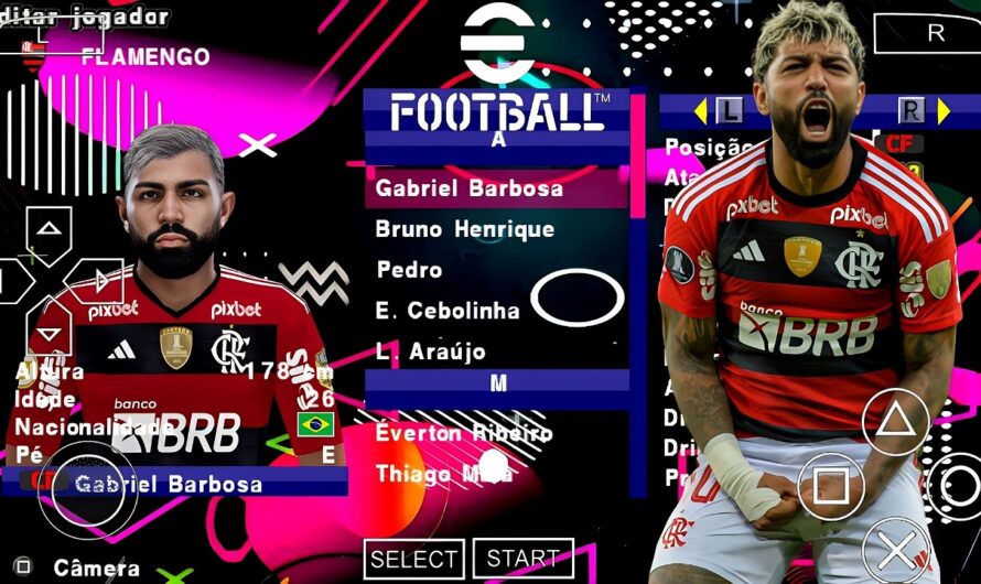 EFOOTBALL PES 2024 PPSSPP C/ BRASILEIRÃO COPA DO BRASIL LIBERTADORES NOVAS FACES ELENCOS ATUALIZADOS