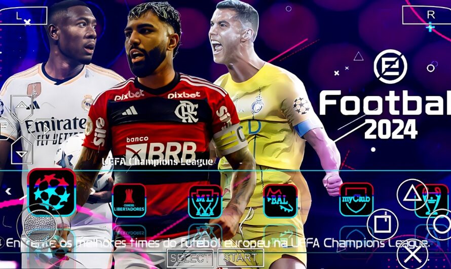 EFOOTBALL PES 2024 PPSSPP PARA ANDROID COM BRASILEIRÃO NOVAS FACES e EUROPEUS ELENCOS ATUALIZADOS + KITS 2023/24