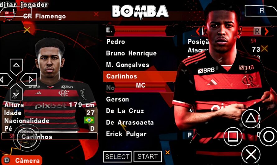 BOMBA PATCH 2024 PPSSPP PES COM BRASILEIRÃO AB e C + EUROPEUS NOVAS FACES ELENCOS 100% ATUALIZADOS