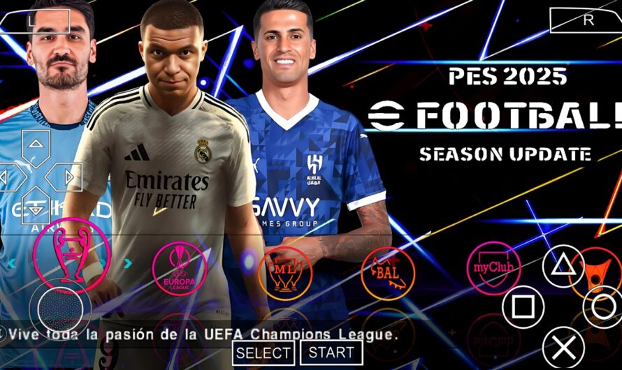 EFOOTBALL PES 2025 PPSSPP EUROPEUS NOVAS TRANSFERÊNCIAS ATUALIZADOS FACES 2K REALISTAS + KITS 24