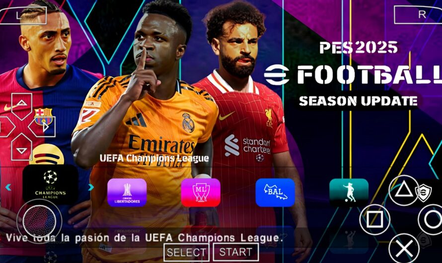 TÉLÉCHARGER eFootball PES 2025 PPSSPP Européen : nouveaux visages 2K, rosters 100 % mis à jour + kits 24/25