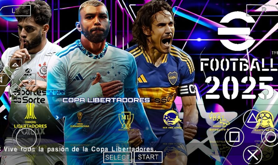 EFOOTBALL PES 2025 PPSSPP SUL-AMERICANO NOVAS FACES, BOLAS ELENCOS ATUALIZADOS + KITS 24/25
