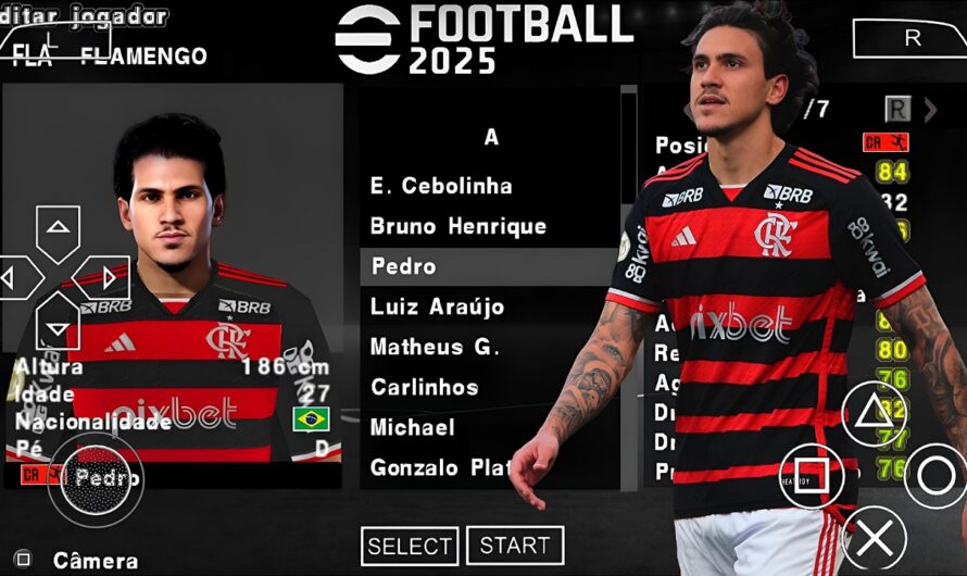 EFOOTBALL PES 2025 PPSSPP SULAMERICANO BRASILEIRÃO NOVAS FACES ELENCOS 100% ATUALIZADOS + KITS 24/25