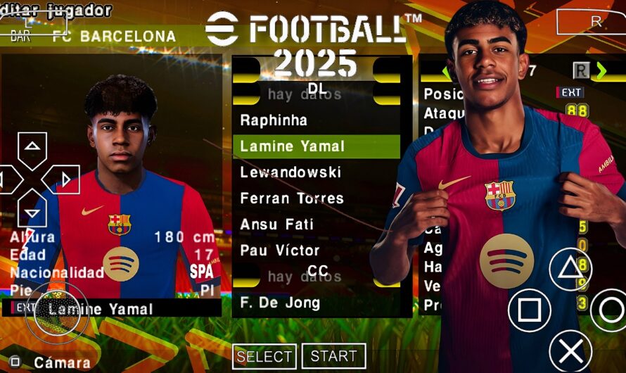 EFOOTBALL PES 2025 PPSSPP EUROPEUS NOVAS FACES ELENCOS ATUALIZADOS CAMERA PS5 + KITS 24/25