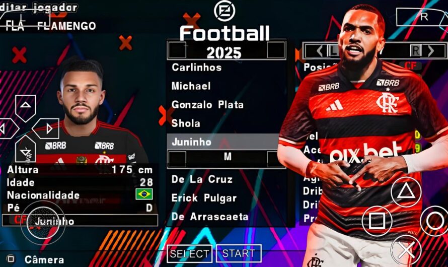 EFOOTBALL PES 2025 PPSSPP COM BRASILEIRÃO SUL AMERICANO ELENCOS FACES REALISTAS ATUALIZADOS +  KITS 25/26