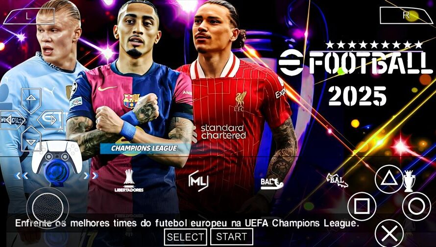 EFOOTBALL PES 2025 PPSSPP EUROPEU NOVAS FACES REALISTAS ELENCOS ATUALIZADOS + KITS 25/26