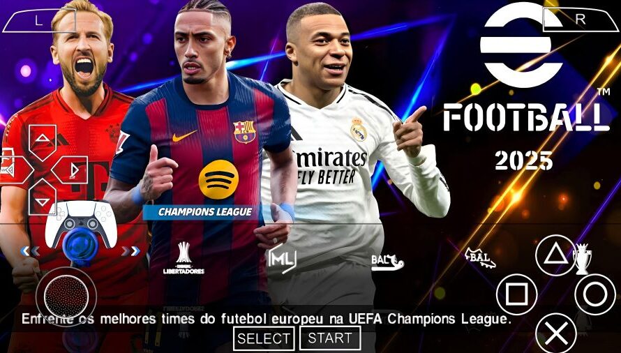 EFOOTBALL PES 2025 PPSSPP EUROPEUS NOVAS FACES REALISTAS ELENCOS 100% ATUALIZADOS + KITS 25/26