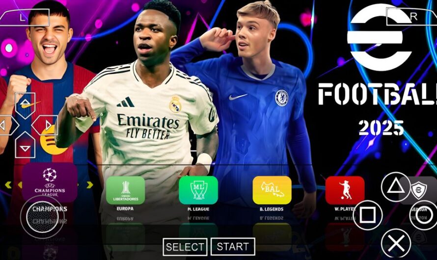 EFOOTBALL PES 2025 PPSSPP EUROPEUS NOVAS FACES REALISTAS ELENCOS ATUALIZADOS + KITS 25/26