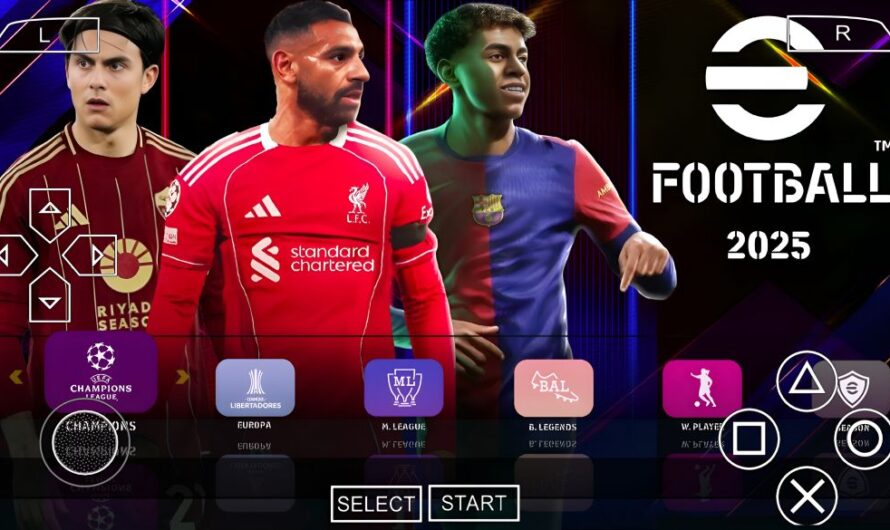 EFOOTBALL PES 2025 PPSSPP EUROPEUS FACES REALISTAS ELENCOS ATUALIZADOS + KITS 25/26