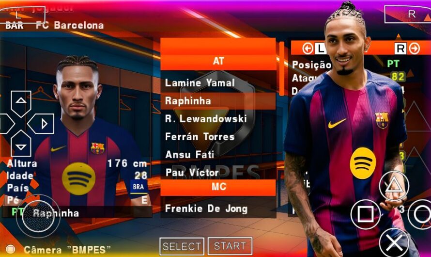 EFOOTBALL PES 2025 PPSSPP BMPES V1.3 COM BRASILEIRÃO e EUROPEUS ELENCOS FACES REALISTAS + KITS 25/26