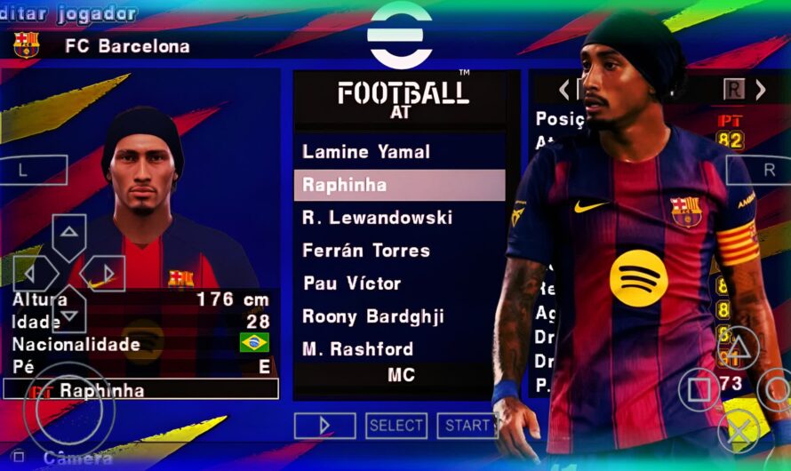 EFOOTBALL PES 2026 PPSSPP V1.0 COM BRASILEIRÃO e EUROPEUS ELENCOS FACES REALISTAS + KITS 25/26