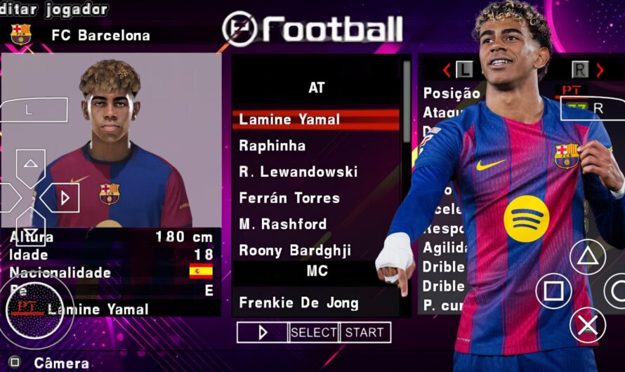 EFOOTBALL PES 2026 PPSSPP PATCH COM BRASILEIRÃO e EUROPEUS NOVAS FACES 2K ATUALIZADOS & KITS 25/26