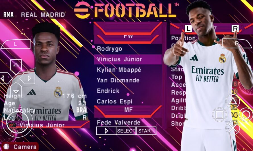 EFOOTBALL PES 2027 PPSSPP PATCH EUROPEUS NOVAS FACES 4K REALISTAS ELENCOS ATUALIZADOS + KITS 26/27