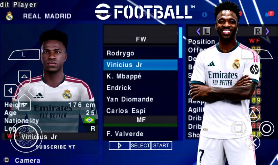 EFOOTBALL PES 2027 PPSSPP EUROPEUS | PES 2027 PSP | NOVAS FACES 4K ELENCOS ATUALIZADOS + KITS 26/27